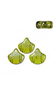 Ginko Leaf Beads 7.5x7.5mm Olivine Rembrandt